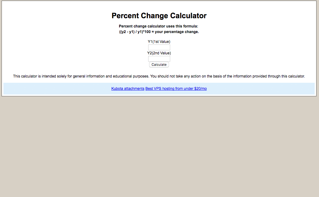 Маркетинговые калькуляторы – Percent Change