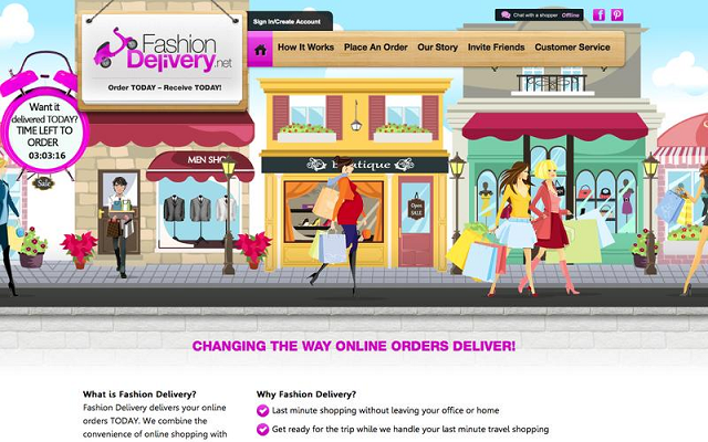 Сайт интернет магазина Fashion Delivery с крутым дизайном