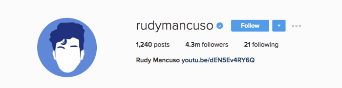 Как зарабатывать в Instagram — аккаунт музыканта Руди Манкузо