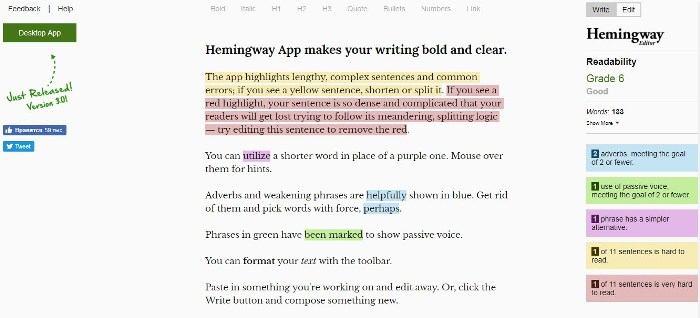 AI маркетинг – приложение для редакции машинных текстов Hemingway
