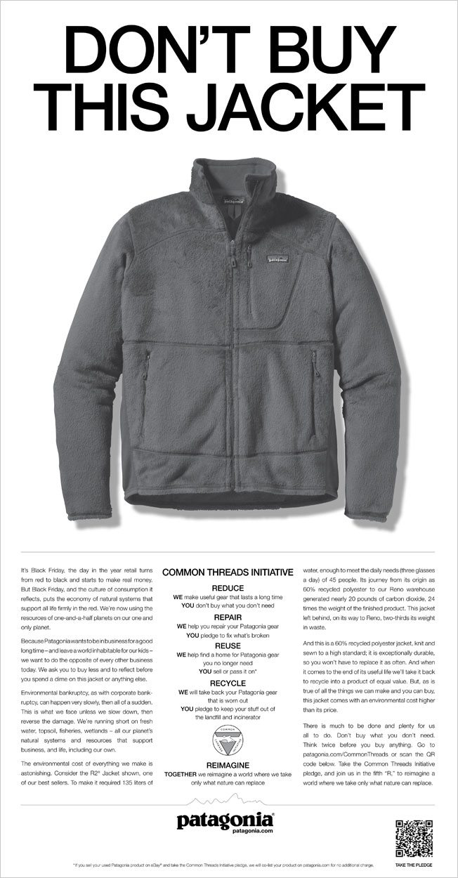 Продвижение бренда – рекламная кампания «Не покупайте эту куртку»