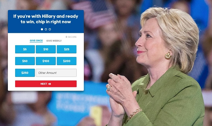 Как увеличить конверсию сайта с помощью визуальных сигналов, кейс Клинтон