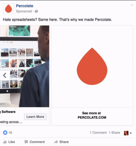 Кейсы рекламы в Facebook – пример Percolate