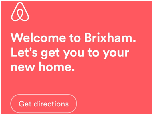 Маршрут к месту жилья в мобильном приложении airbnb