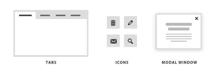 Символы в интерфейсе сайтов