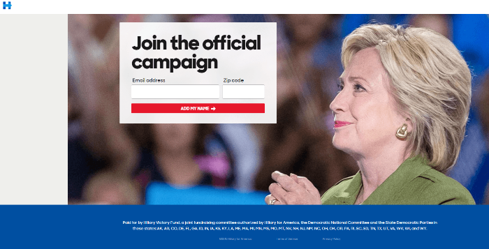 Сайт Хиллари Клинтон как пример политического маркетинга