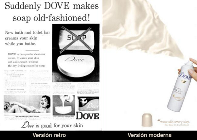 Пример старого и ного копирайтинга от Dove