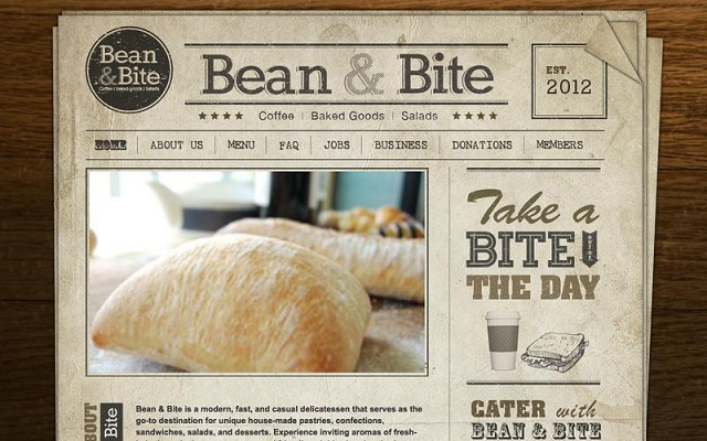 Пример сайта с крутым дизайном от Bean & Bite