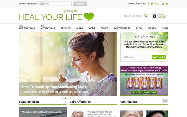 Heal your life - пример сайта с крутым дизайном