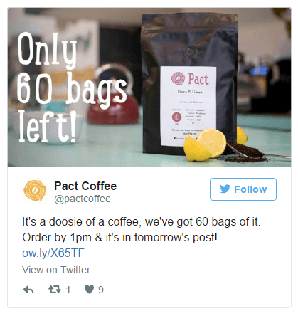 реклама в twitter, кейс Pact Coffee